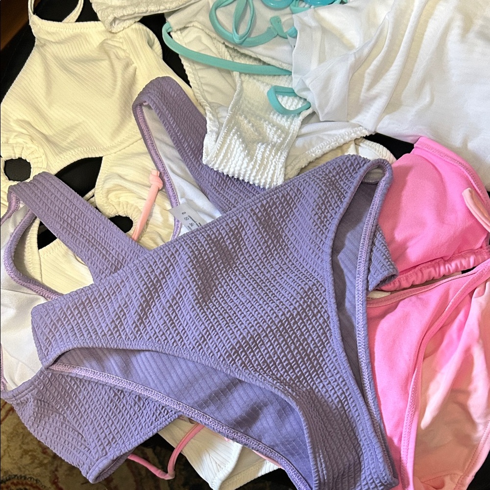 Women's Purple Textured Bikini Set